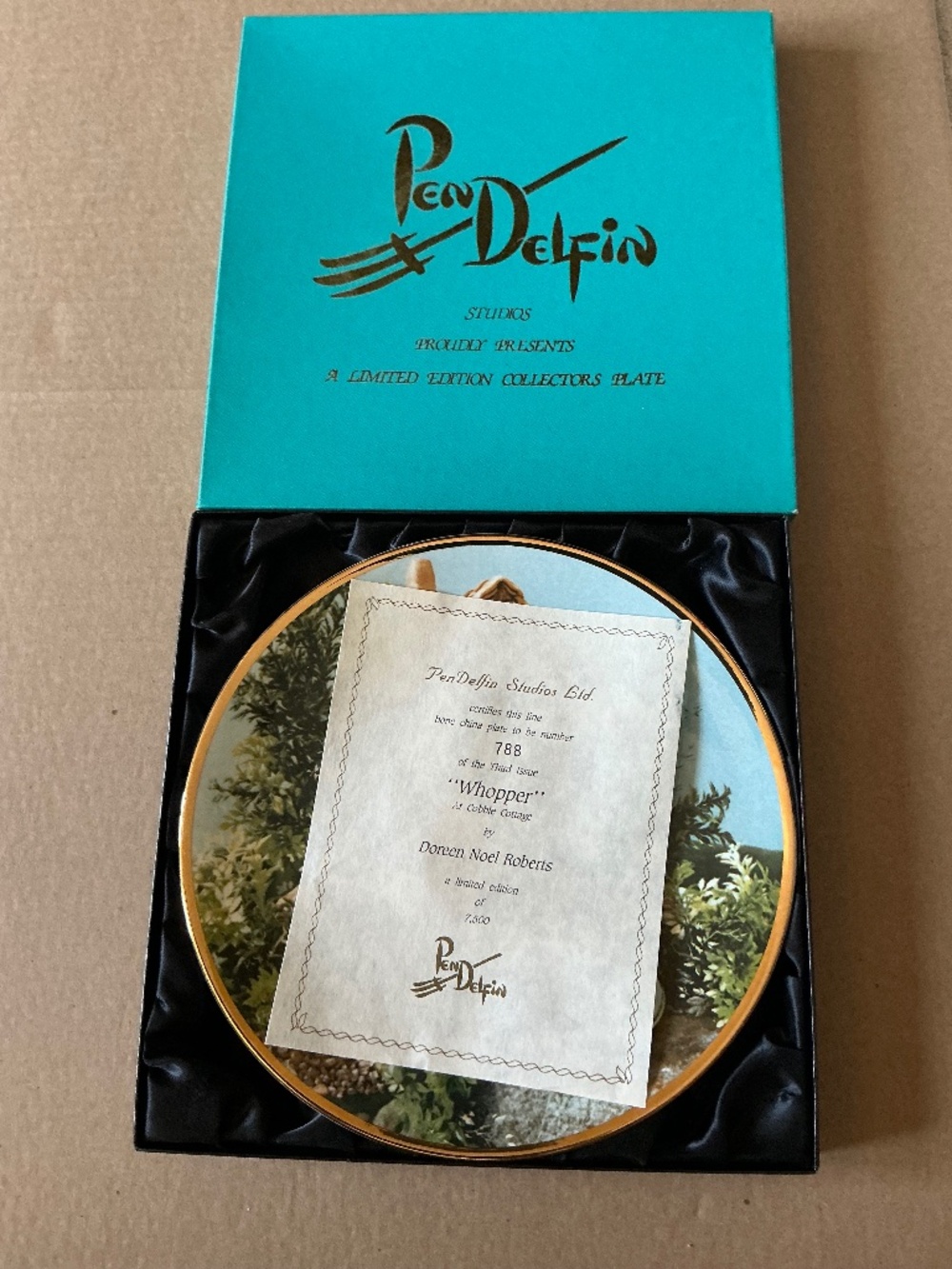 Pendelfin Studios Collectors Plate Whopper by Doreen Roberts Limited Edition